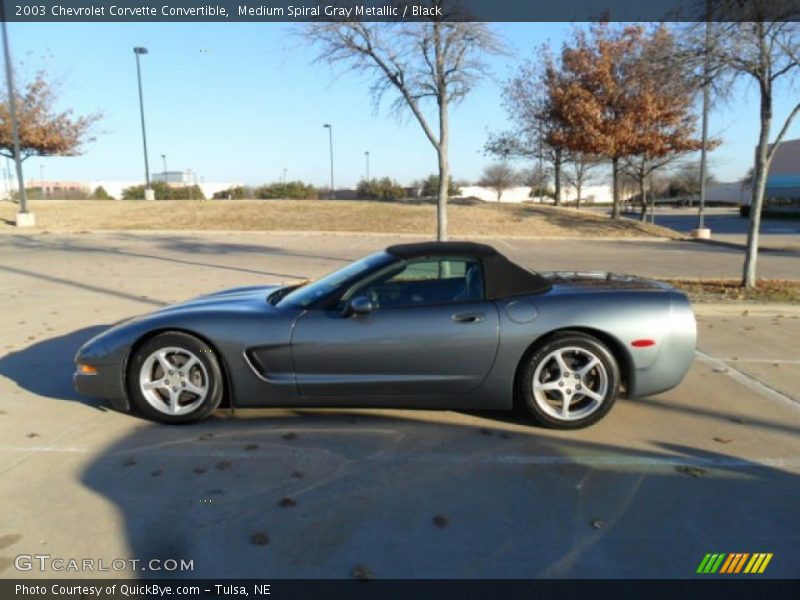 Medium Spiral Gray Metallic / Black 2003 Chevrolet Corvette Convertible
