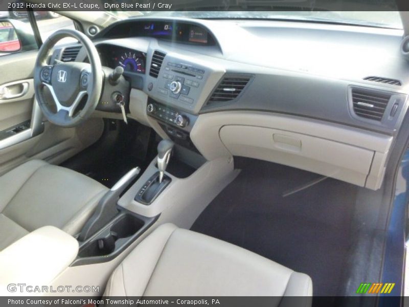 Dyno Blue Pearl / Gray 2012 Honda Civic EX-L Coupe