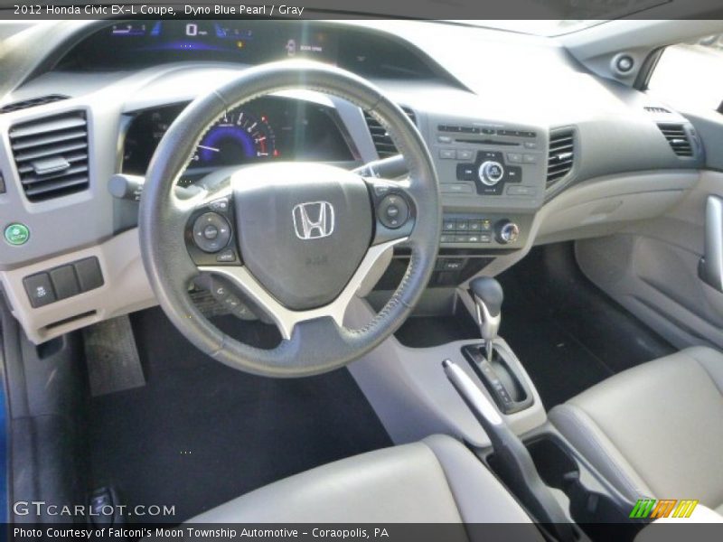 Dyno Blue Pearl / Gray 2012 Honda Civic EX-L Coupe
