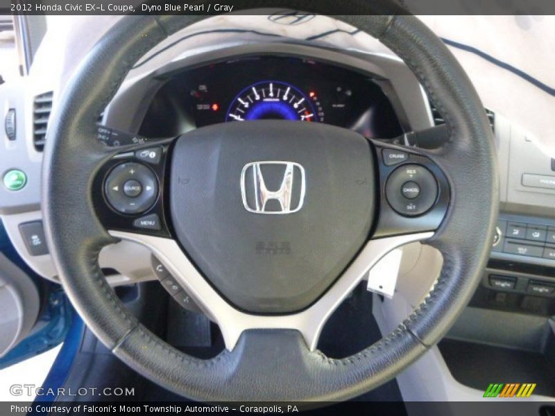 Dyno Blue Pearl / Gray 2012 Honda Civic EX-L Coupe