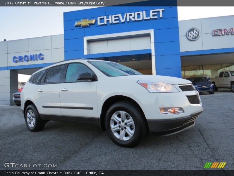 White / Dark Gray/Light Gray 2012 Chevrolet Traverse LS