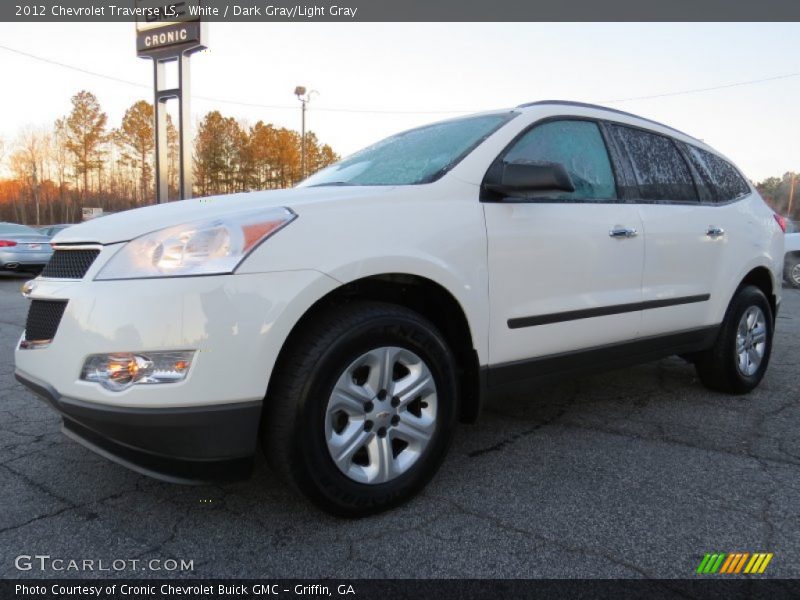 White / Dark Gray/Light Gray 2012 Chevrolet Traverse LS