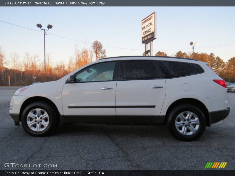 White / Dark Gray/Light Gray 2012 Chevrolet Traverse LS