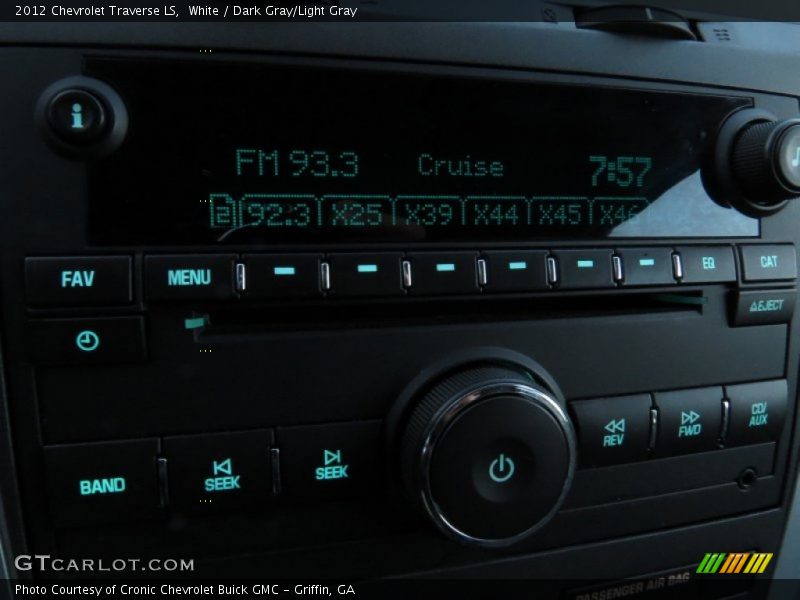 White / Dark Gray/Light Gray 2012 Chevrolet Traverse LS