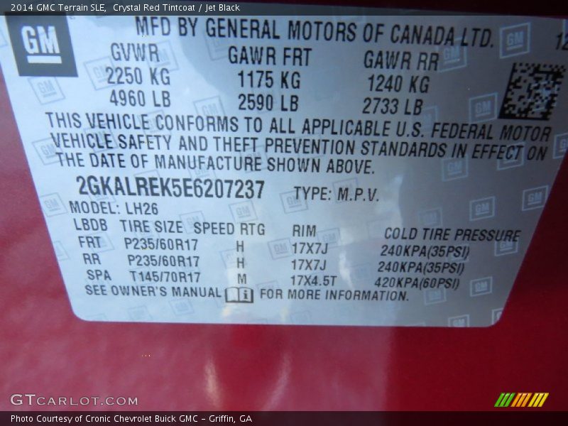 Crystal Red Tintcoat / Jet Black 2014 GMC Terrain SLE
