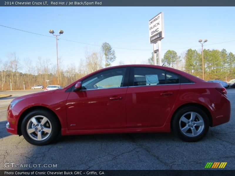 Red Hot / Jet Black/Sport Red 2014 Chevrolet Cruze LT