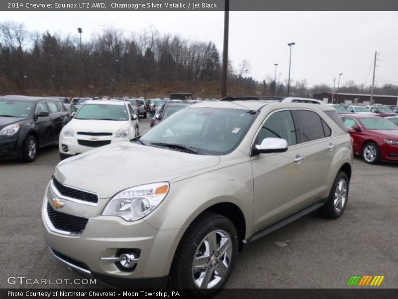 Champagne Silver Metallic / Jet Black 2014 Chevrolet Equinox LTZ AWD