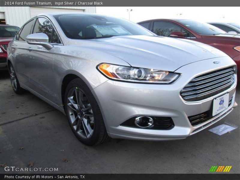 Ingot Silver / Charcoal Black 2014 Ford Fusion Titanium