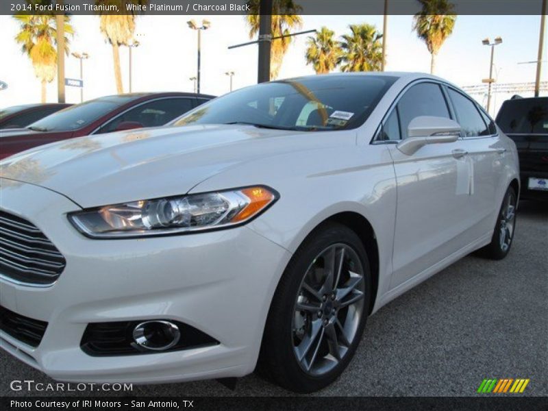 White Platinum / Charcoal Black 2014 Ford Fusion Titanium