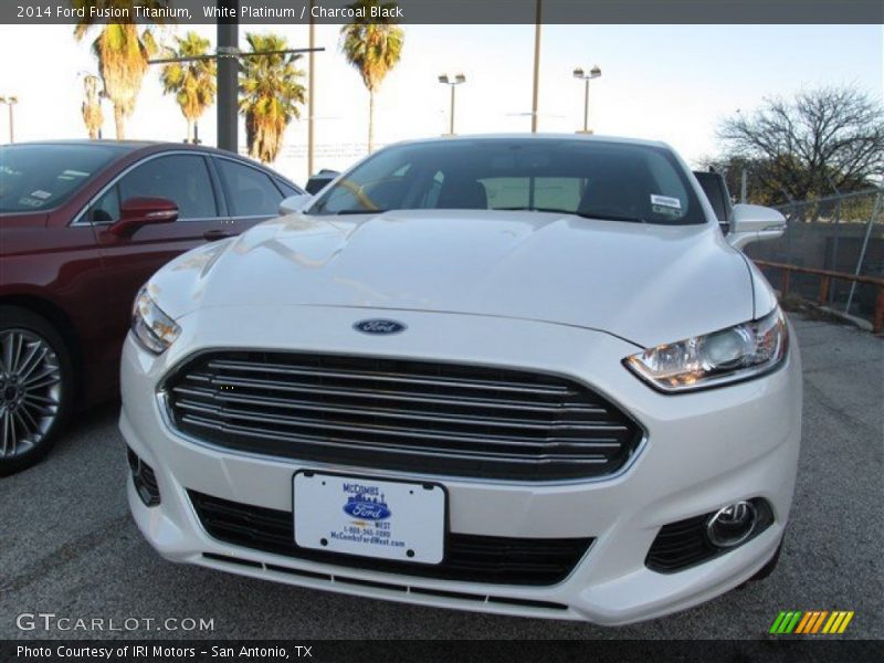 White Platinum / Charcoal Black 2014 Ford Fusion Titanium