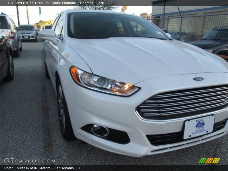 White Platinum / Charcoal Black 2014 Ford Fusion Titanium