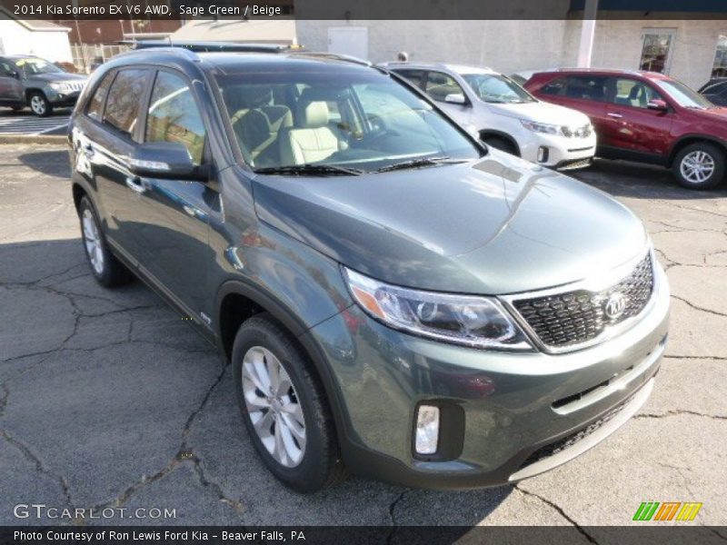 Sage Green / Beige 2014 Kia Sorento EX V6 AWD