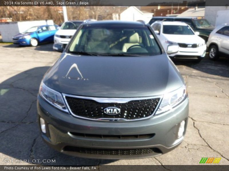 Sage Green / Beige 2014 Kia Sorento EX V6 AWD