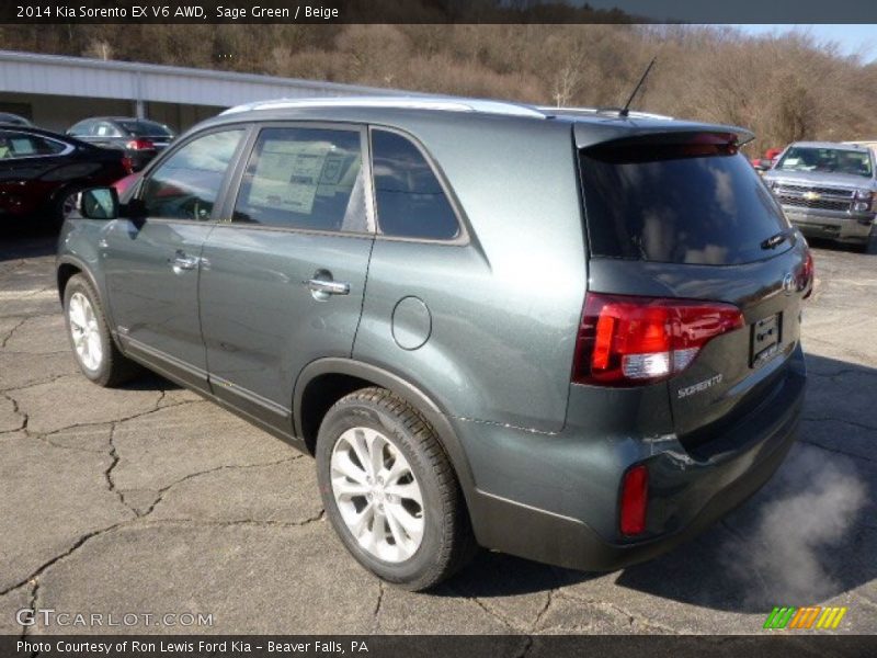Sage Green / Beige 2014 Kia Sorento EX V6 AWD