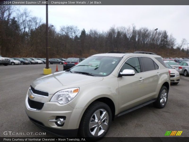 Champagne Silver Metallic / Jet Black 2014 Chevrolet Equinox LT AWD