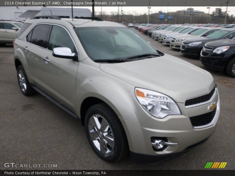Champagne Silver Metallic / Jet Black 2014 Chevrolet Equinox LT AWD