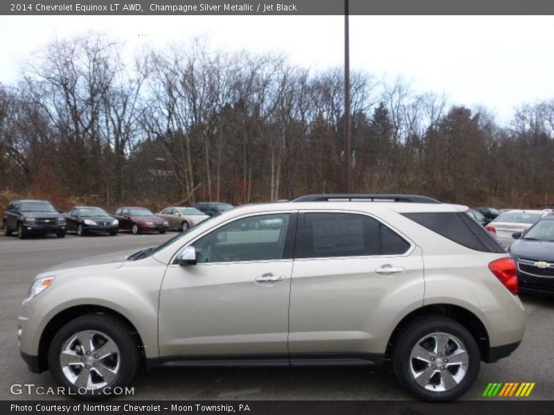 Champagne Silver Metallic / Jet Black 2014 Chevrolet Equinox LT AWD