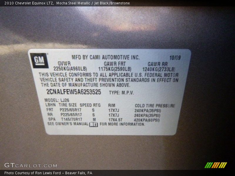 Mocha Steel Metallic / Jet Black/Brownstone 2010 Chevrolet Equinox LTZ