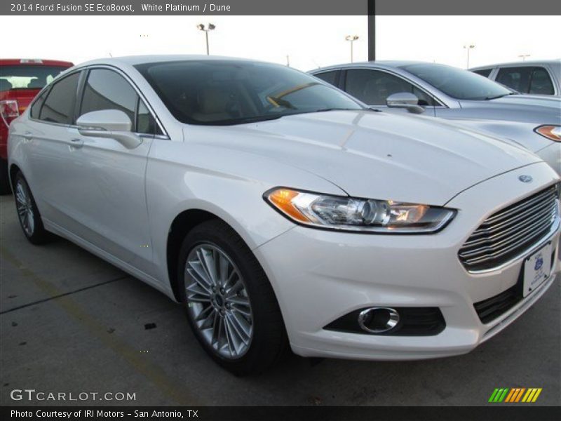 White Platinum / Dune 2014 Ford Fusion SE EcoBoost
