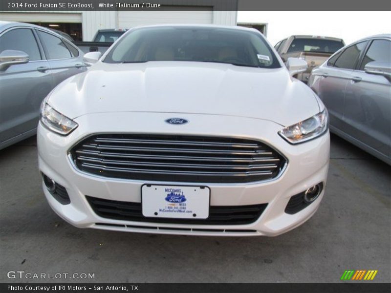 White Platinum / Dune 2014 Ford Fusion SE EcoBoost