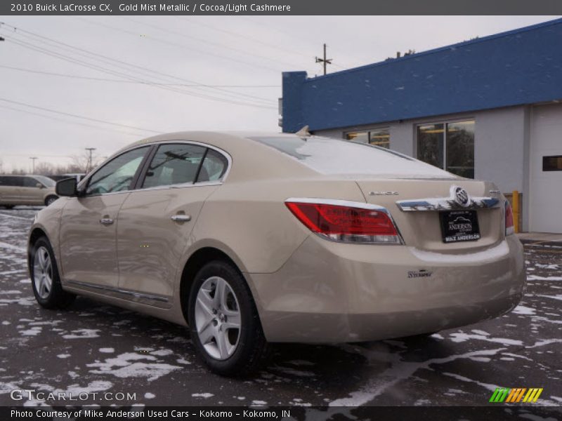 Gold Mist Metallic / Cocoa/Light Cashmere 2010 Buick LaCrosse CX