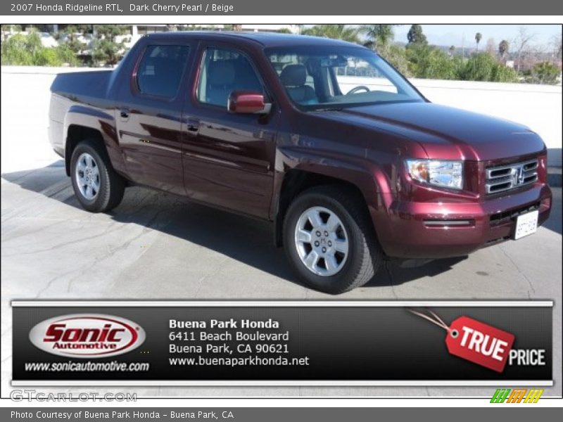 Dark Cherry Pearl / Beige 2007 Honda Ridgeline RTL