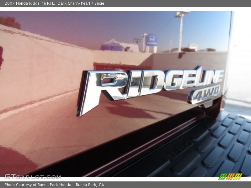 Dark Cherry Pearl / Beige 2007 Honda Ridgeline RTL