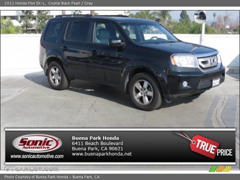 Crystal Black Pearl / Gray 2011 Honda Pilot EX-L
