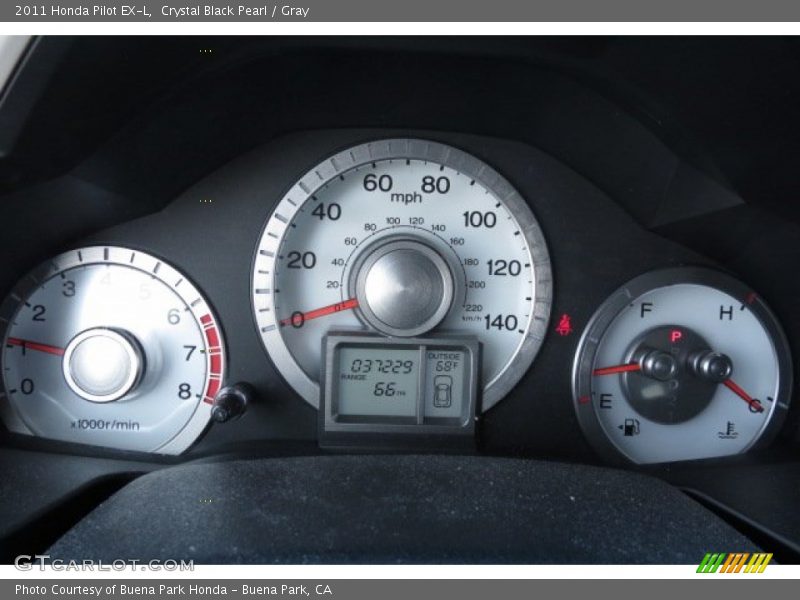 Crystal Black Pearl / Gray 2011 Honda Pilot EX-L