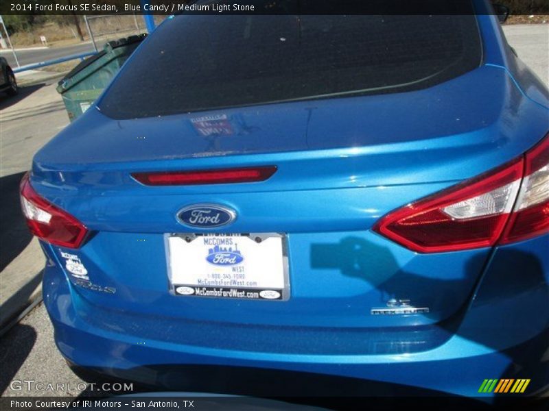 Blue Candy / Medium Light Stone 2014 Ford Focus SE Sedan