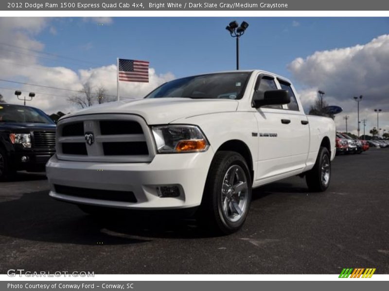 Bright White / Dark Slate Gray/Medium Graystone 2012 Dodge Ram 1500 Express Quad Cab 4x4