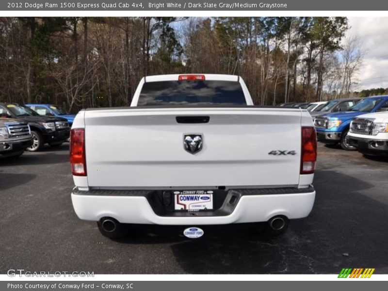 Bright White / Dark Slate Gray/Medium Graystone 2012 Dodge Ram 1500 Express Quad Cab 4x4