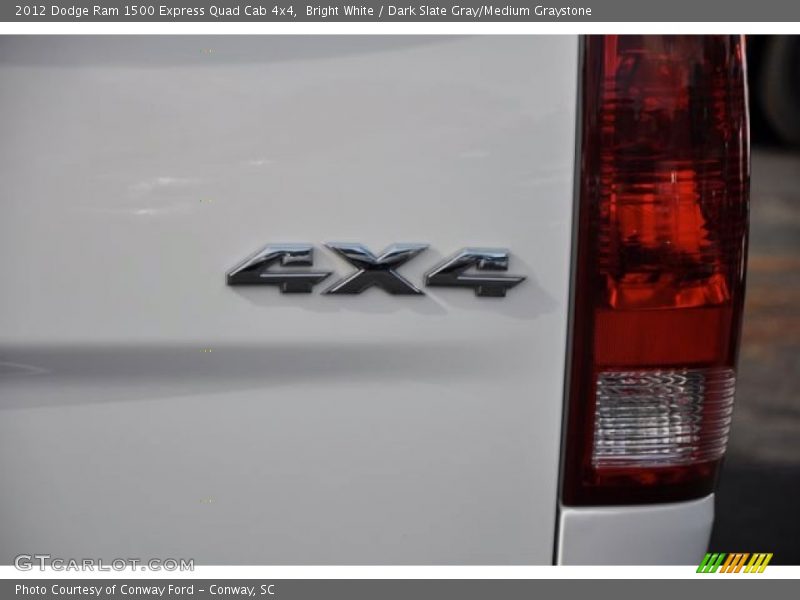 Bright White / Dark Slate Gray/Medium Graystone 2012 Dodge Ram 1500 Express Quad Cab 4x4
