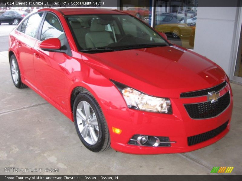 Red Hot / Cocoa/Light Neutral 2014 Chevrolet Cruze LT