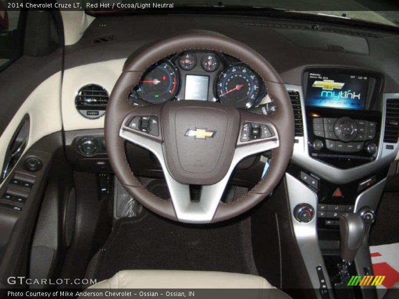 Red Hot / Cocoa/Light Neutral 2014 Chevrolet Cruze LT