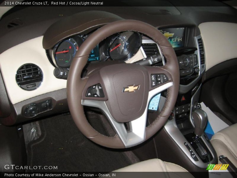 Red Hot / Cocoa/Light Neutral 2014 Chevrolet Cruze LT