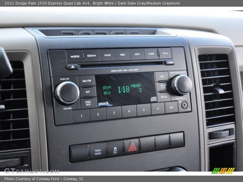Bright White / Dark Slate Gray/Medium Graystone 2012 Dodge Ram 1500 Express Quad Cab 4x4