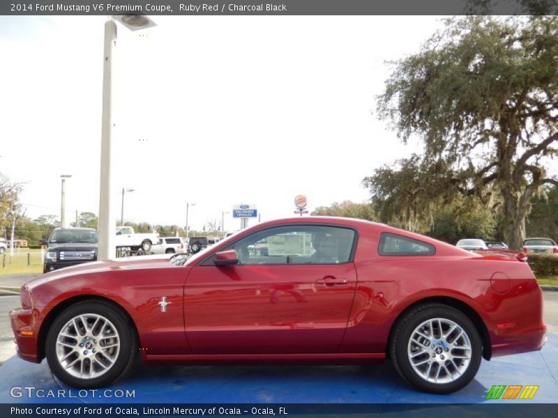 Ruby Red / Charcoal Black 2014 Ford Mustang V6 Premium Coupe
