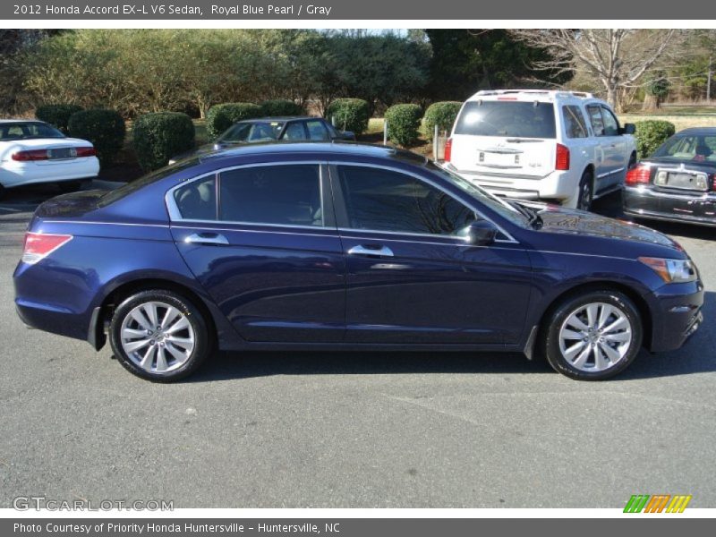 Royal Blue Pearl / Gray 2012 Honda Accord EX-L V6 Sedan