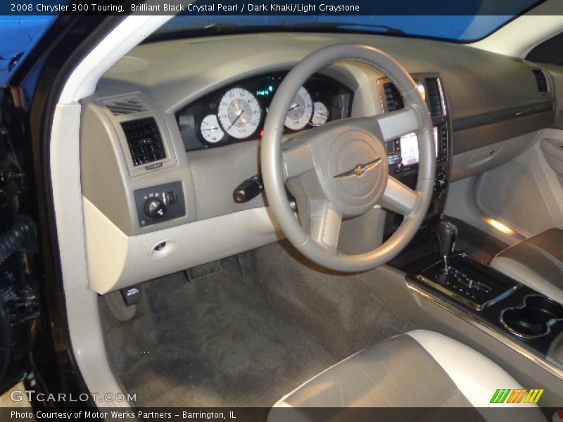 Brilliant Black Crystal Pearl / Dark Khaki/Light Graystone 2008 Chrysler 300 Touring