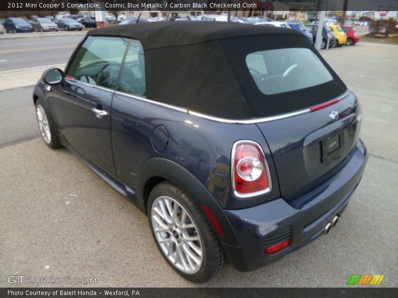 Cosmic Blue Metallic / Carbon Black Checkered Cloth 2012 Mini Cooper S Convertible