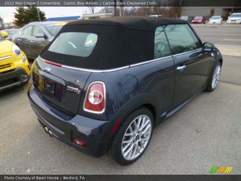 Cosmic Blue Metallic / Carbon Black Checkered Cloth 2012 Mini Cooper S Convertible