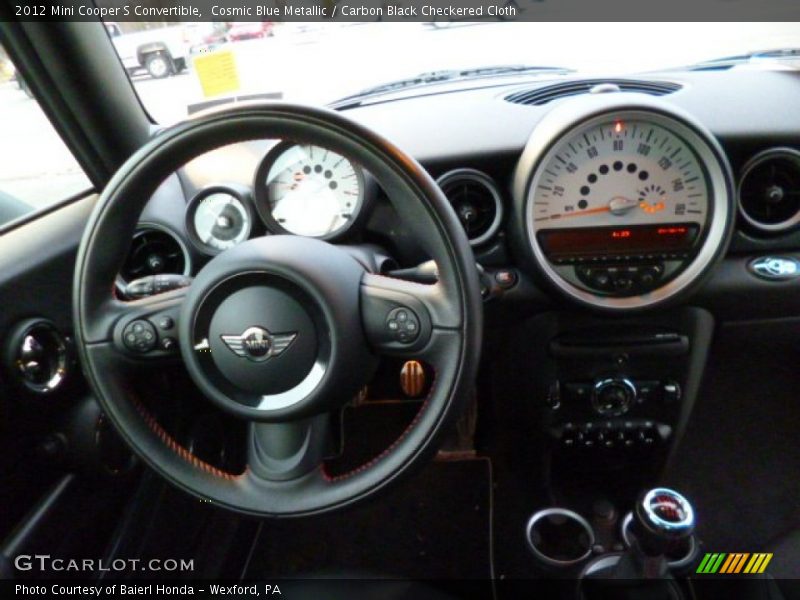 Cosmic Blue Metallic / Carbon Black Checkered Cloth 2012 Mini Cooper S Convertible