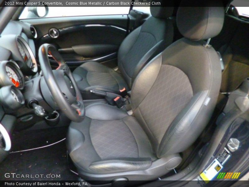  2012 Cooper S Convertible Carbon Black Checkered Cloth Interior