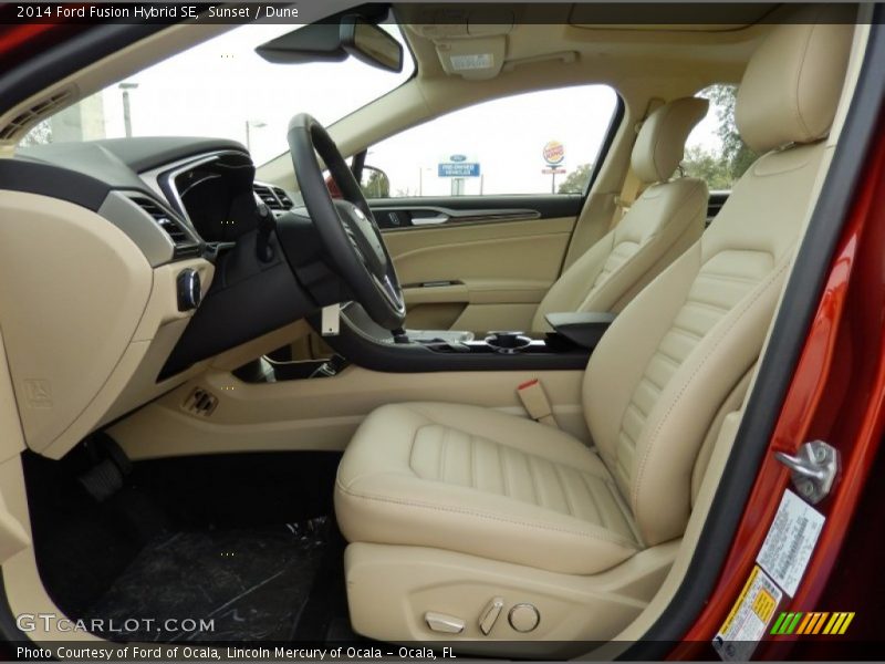 Front Seat of 2014 Fusion Hybrid SE