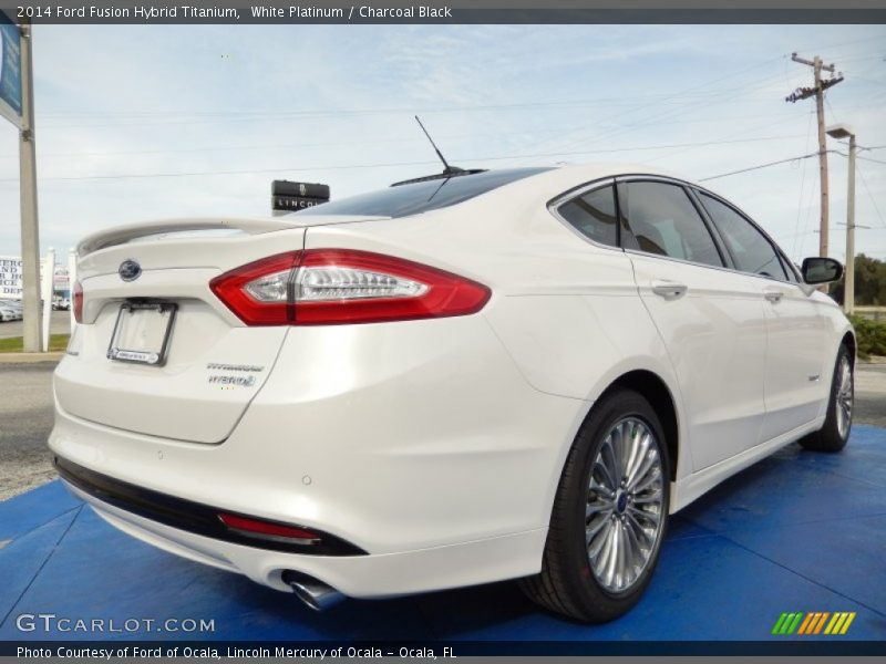 White Platinum / Charcoal Black 2014 Ford Fusion Hybrid Titanium