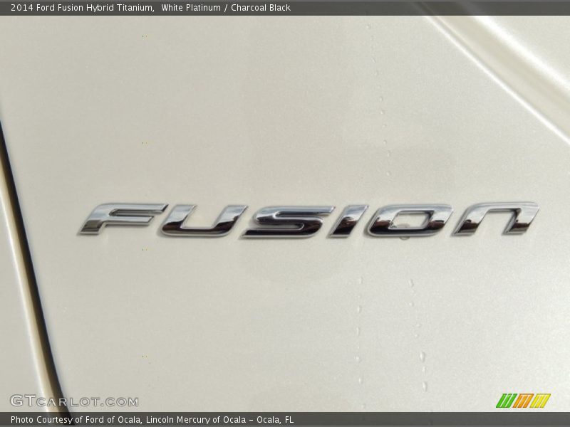 White Platinum / Charcoal Black 2014 Ford Fusion Hybrid Titanium