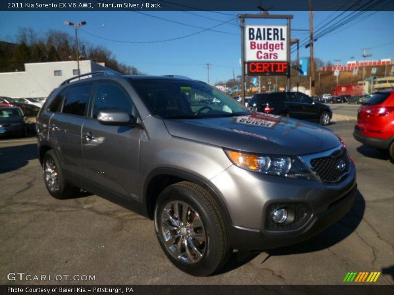 Titanium Silver / Black 2011 Kia Sorento EX V6 AWD