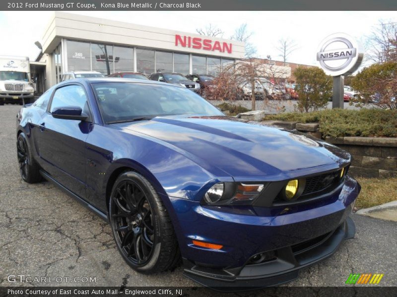 Kona Blue Metallic / Charcoal Black 2012 Ford Mustang GT Coupe
