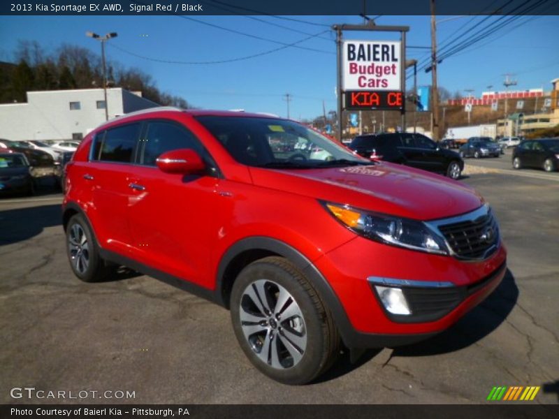 Signal Red / Black 2013 Kia Sportage EX AWD